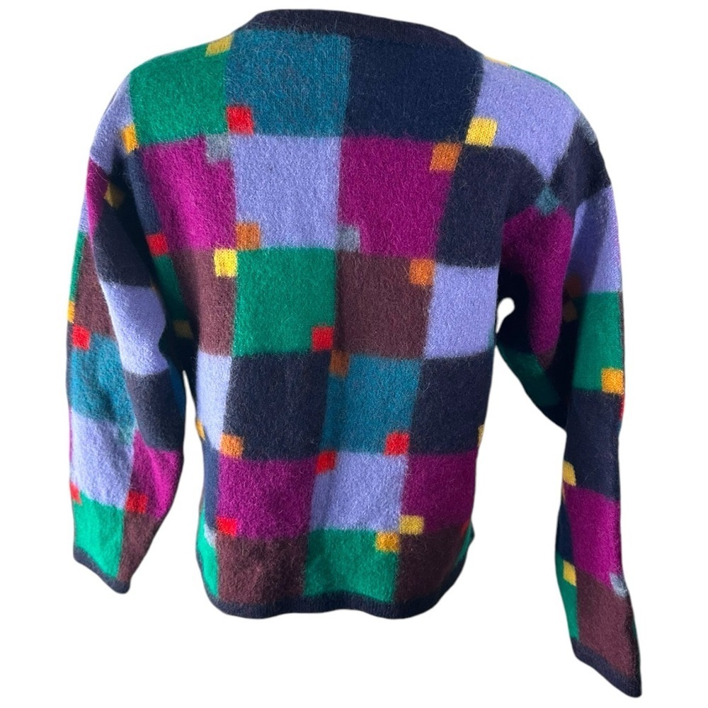 Mon Repos Color Block 100% Alpaca Fuzzy Sweater S… - image 5